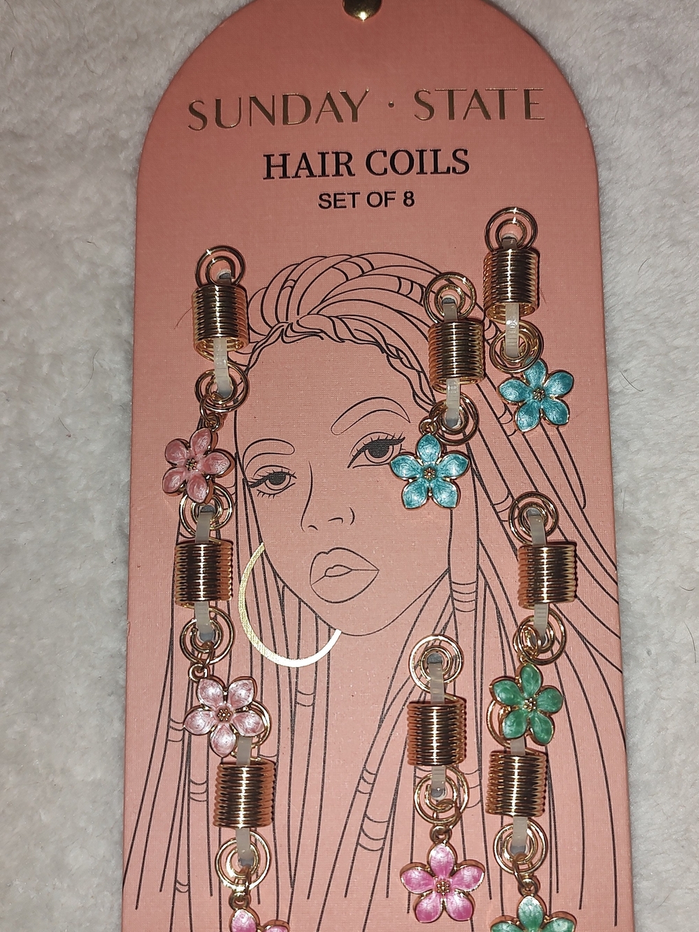 New! Floral Hair Coils - Mixed Pastel Colors (Set of 8)